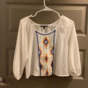 White Aztec Blouse